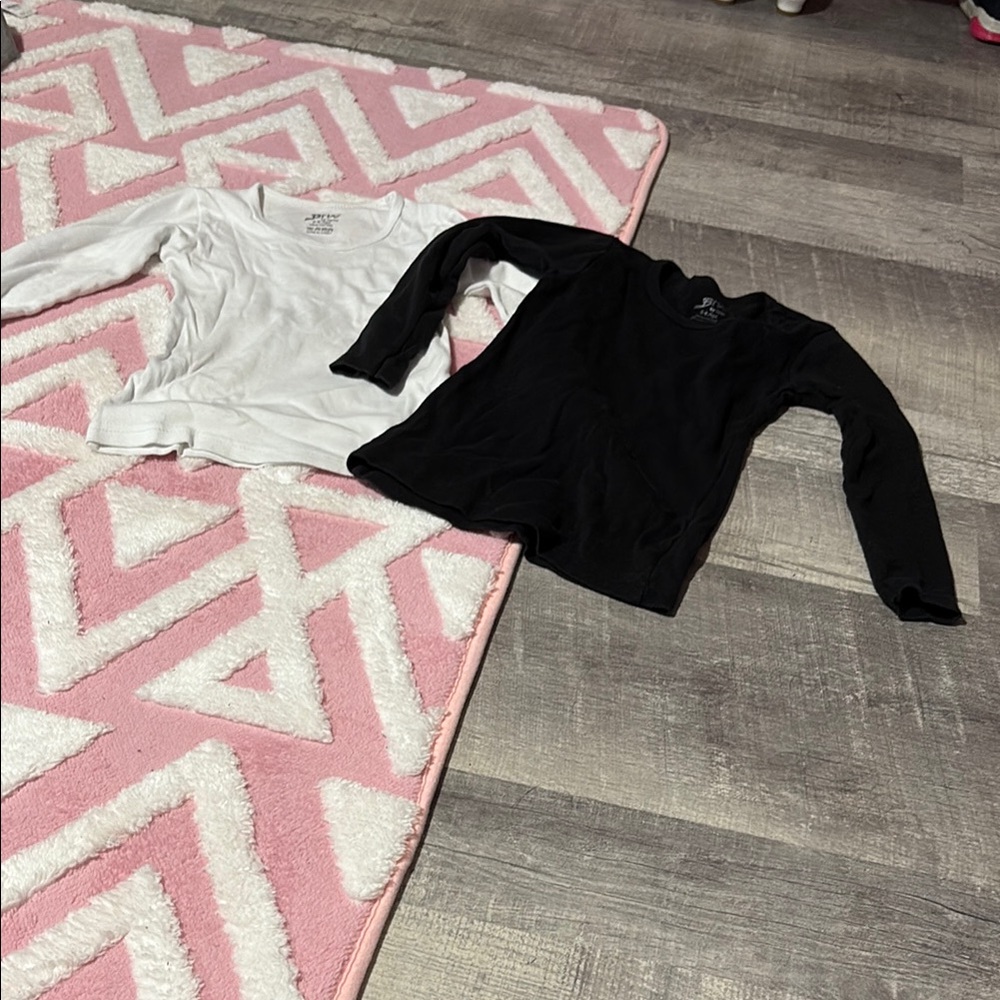 White and Black Long Sleeve Shirts